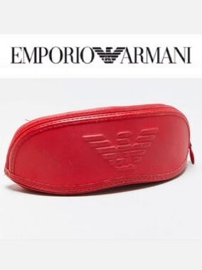 Emporio Armani Vintage Y2K Red Neoprene Softshell S Series Sunglass Case